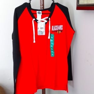 Chicago Blackhawks lace up hoodie sweater